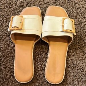 Women's White Slide Sandals